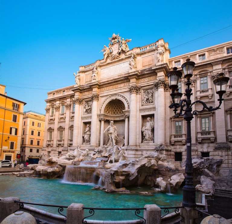 Trevi fountain at dawn