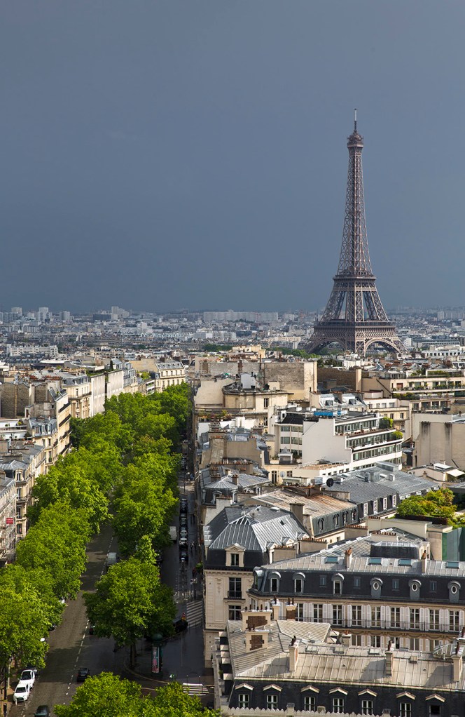 Eiffel Tower rain summer high viewpoint