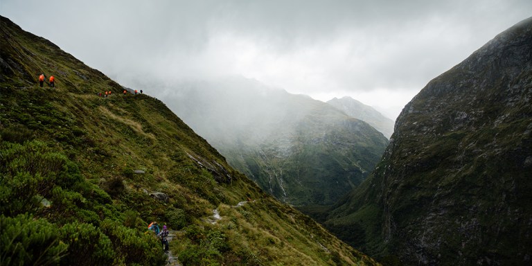 Top, mountain Milford Track, New Zealand Great Walk
