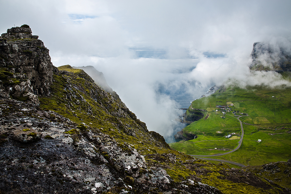 Gasadalur, old postal route, mountain, faroe islands